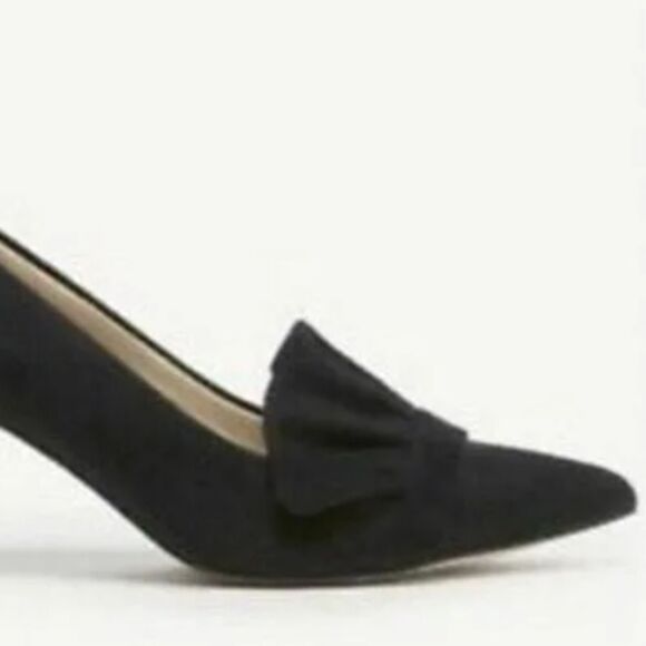 New Sole Society Womens Darbia Shoe Heel Black Suede Ruffle Pointed Toe Lea 6 - Picture 3 of 8